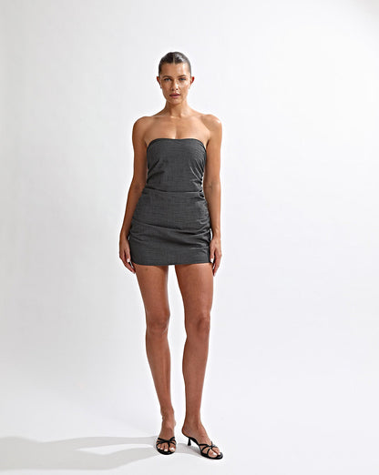 Heidi Strapless Mini Dress Slate