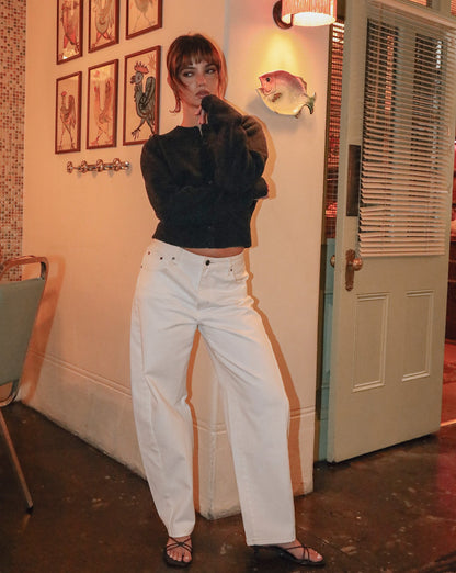 Toby Jeans White Cropped