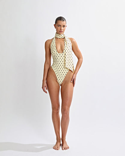 Cabo Scarf Yellow Polka