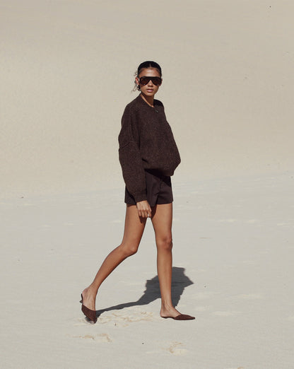 Elliot Knit Zip Jumper Chocolate