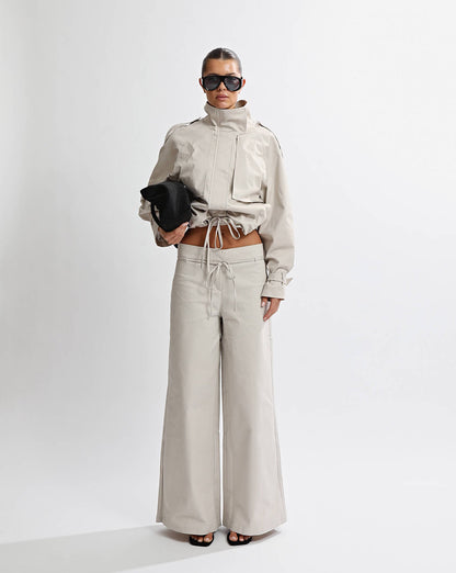 Harper Funnel Neck Jacket Almond