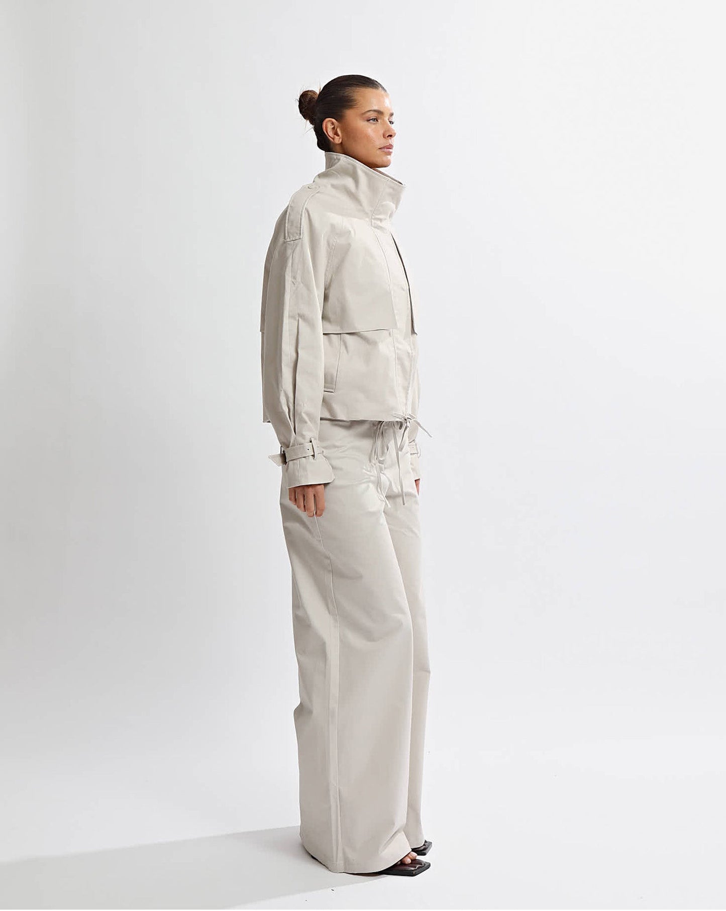 Harper Funnel Neck Jacket Almond