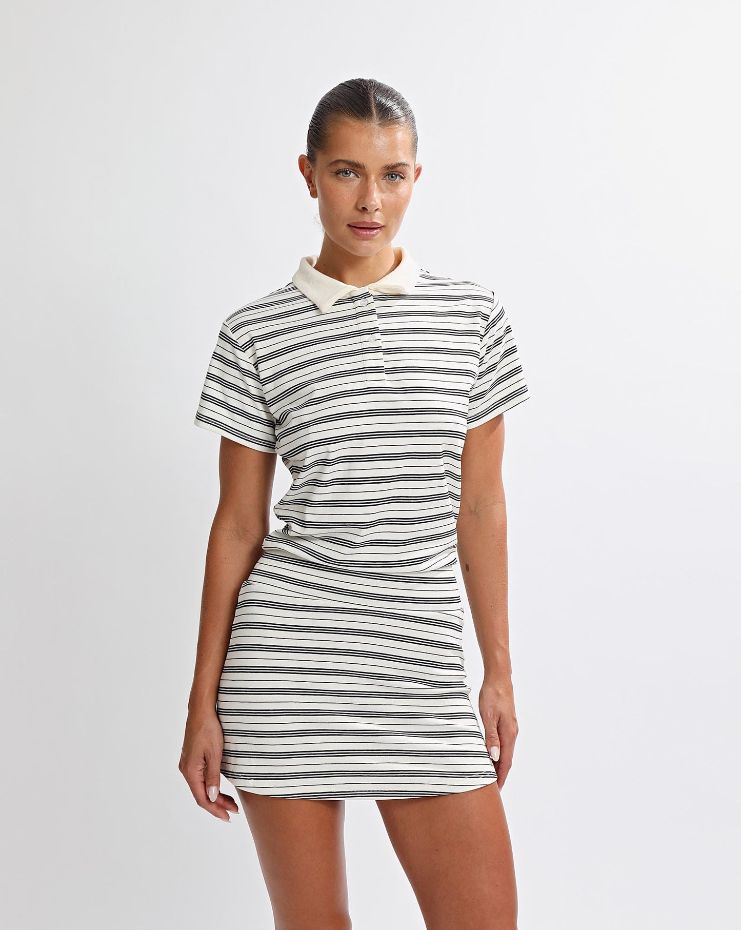 Mara Mini Dress White/Black Stripe