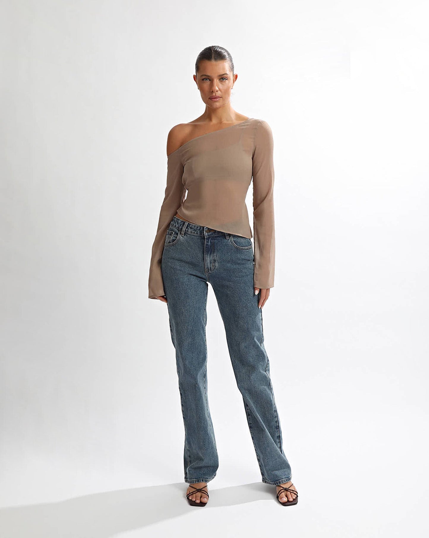 Josephine Long Sleeve Top Taupe