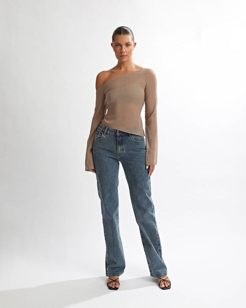 Josephine Long Sleeve Top Taupe