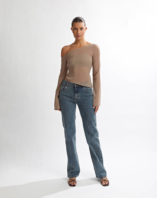 Josephine Long Sleeve Top Taupe