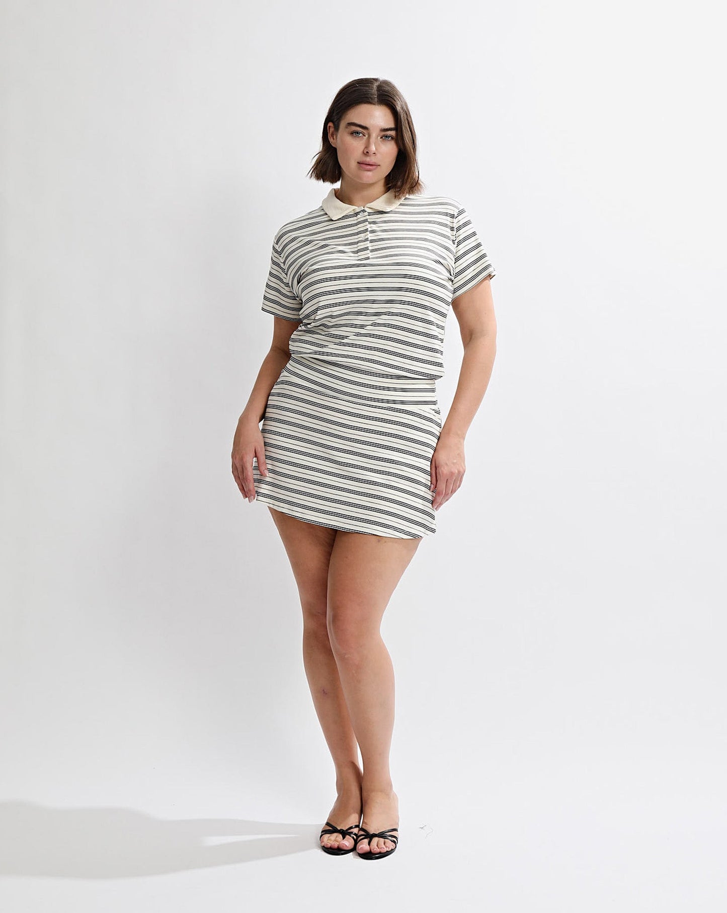 Mara Mini Dress White/Black Stripe