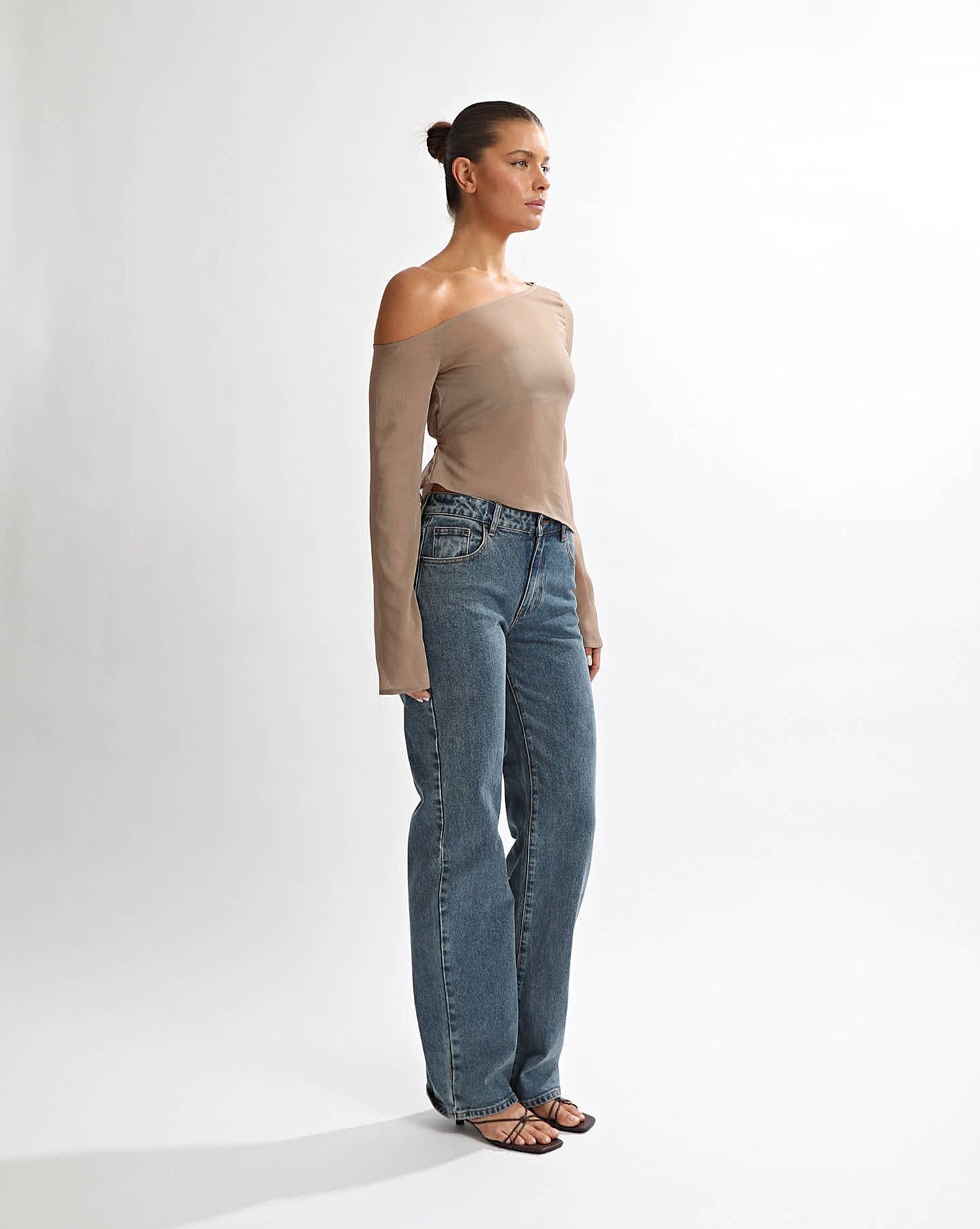 Josephine Long Sleeve Top Taupe