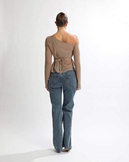 Josephine Long Sleeve Top Taupe