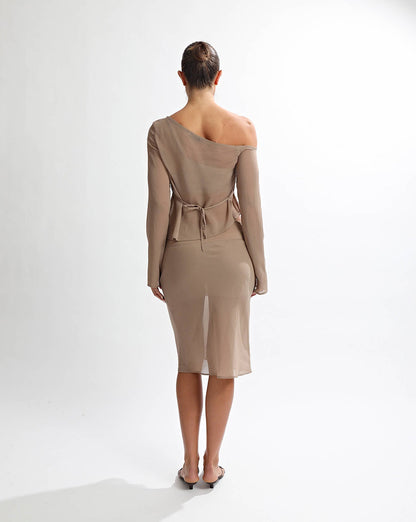 Josephine Long Sleeve Top Taupe