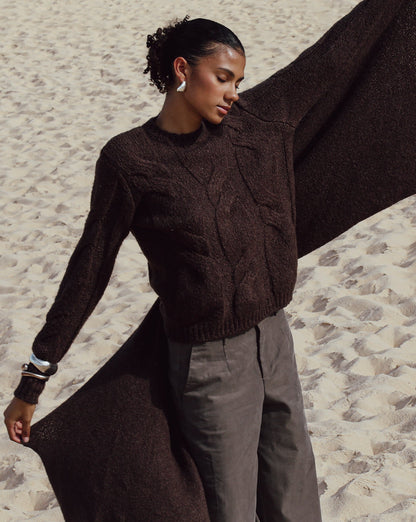 Elliot Knit Scarf Chocolate