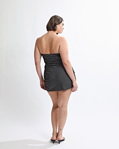 Heidi Strapless Mini Dress Slate