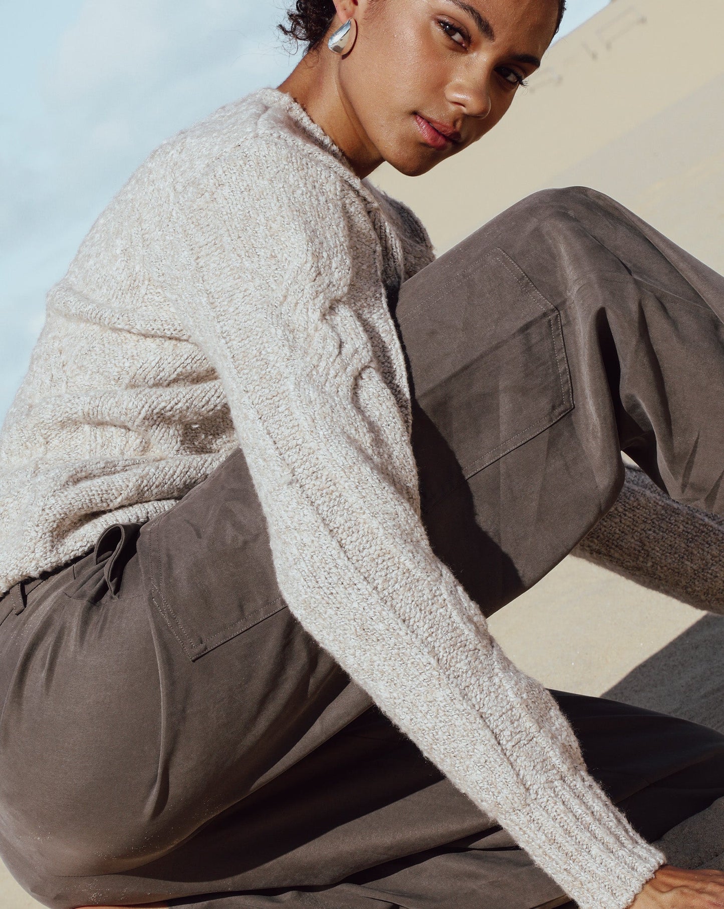 Bambi Knit Jumper Beige