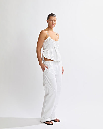 Gabby Pants White Cropped