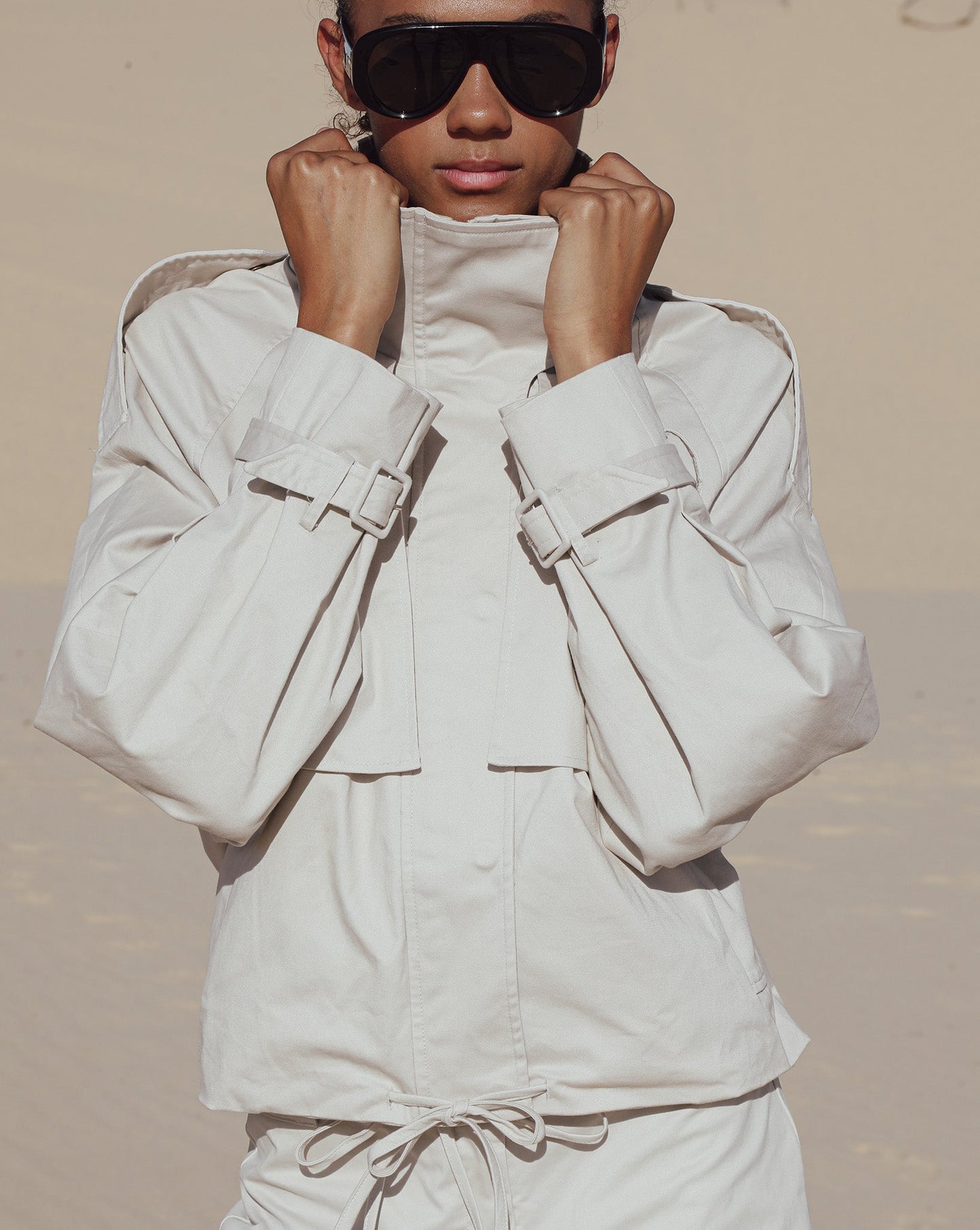 Harper Funnel Neck Jacket Almond