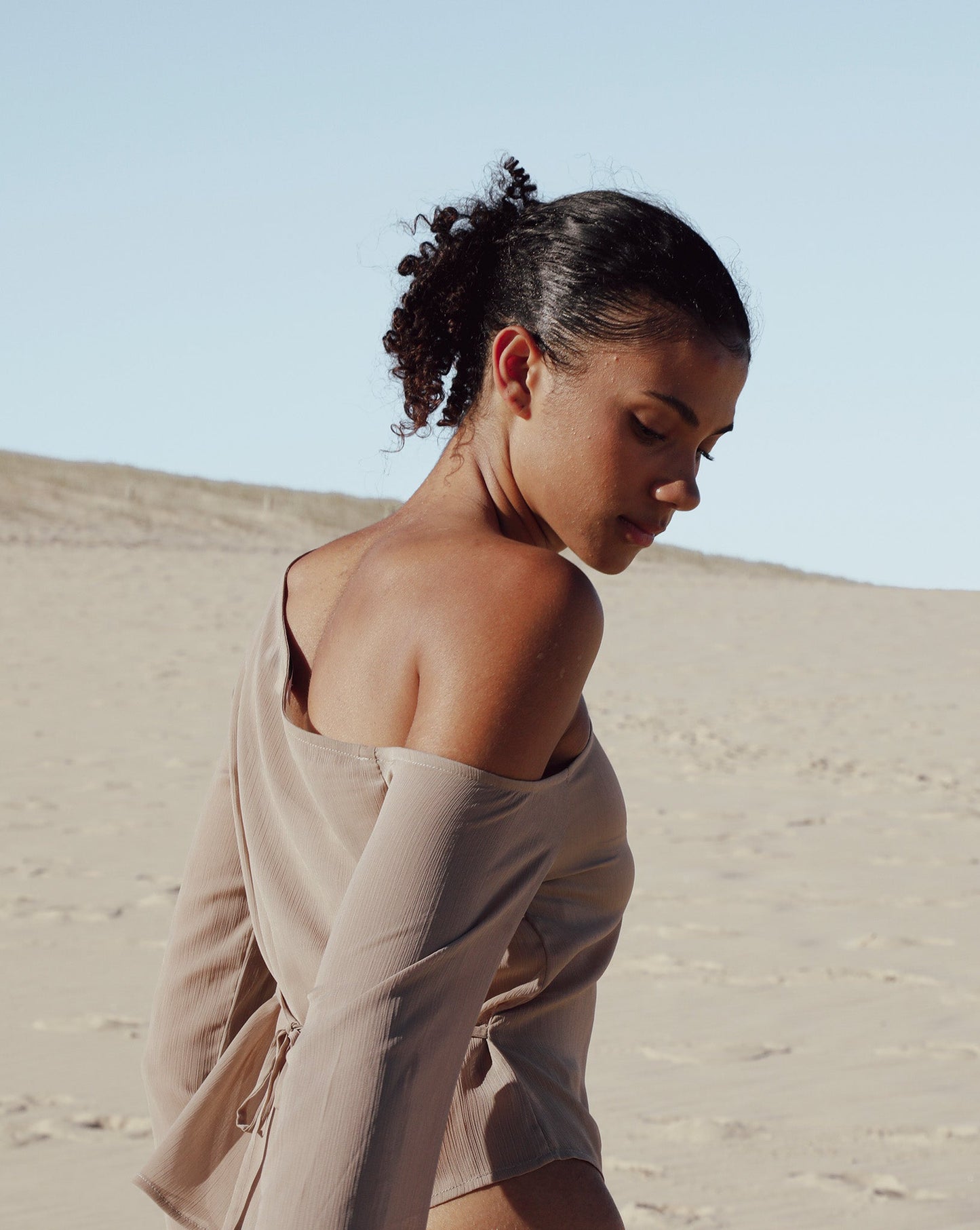 Josephine Long Sleeve Top Taupe