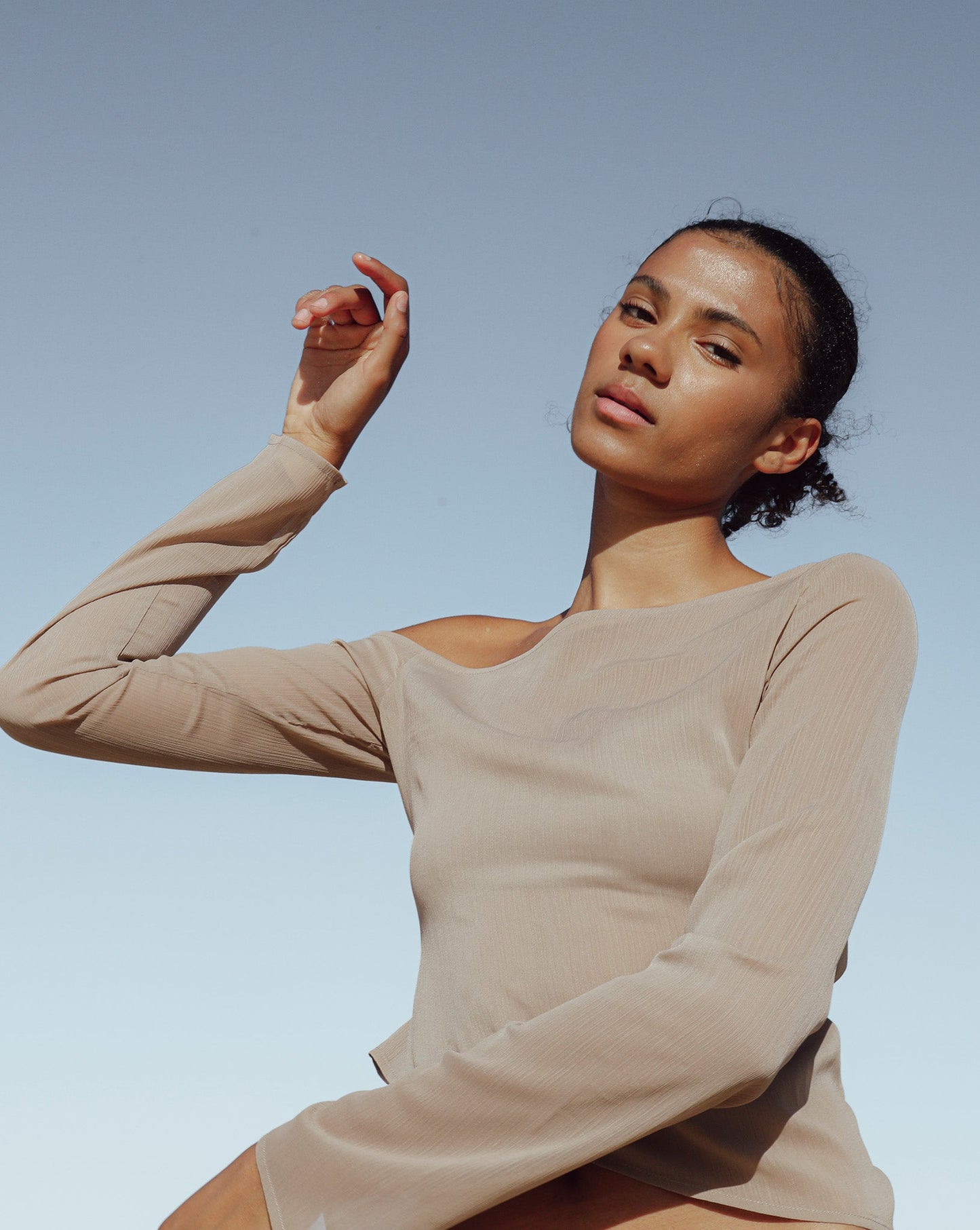 Josephine Long Sleeve Top Taupe