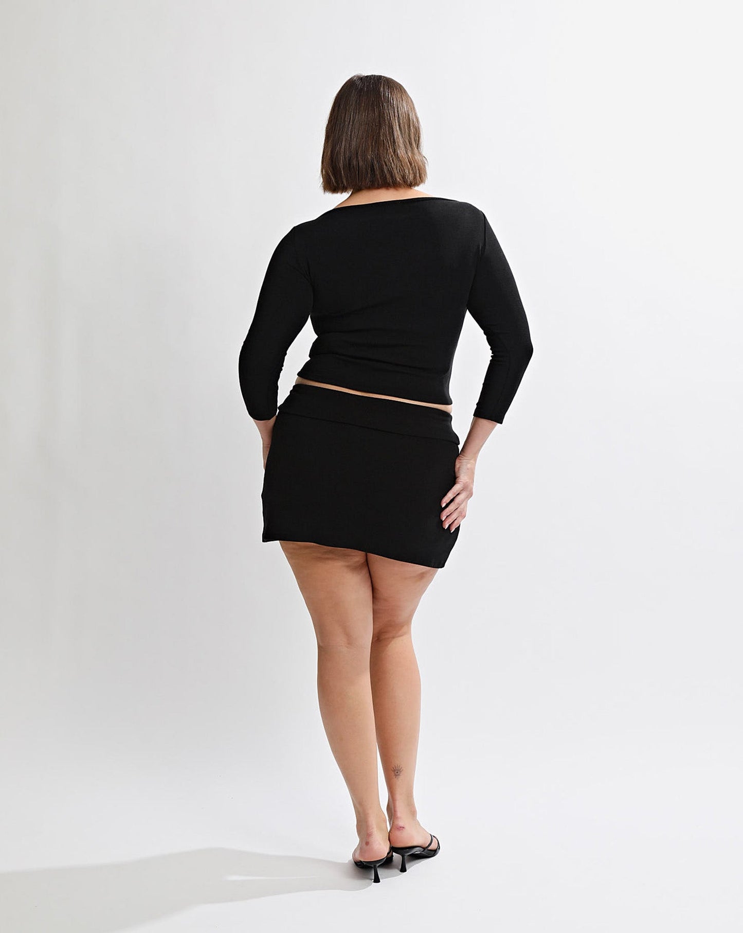 Samantha Quarter Sleeve Top Black