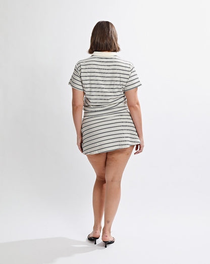 Mara Mini Dress White/Black Stripe