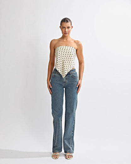 Adriana Scarf Yellow Polka
