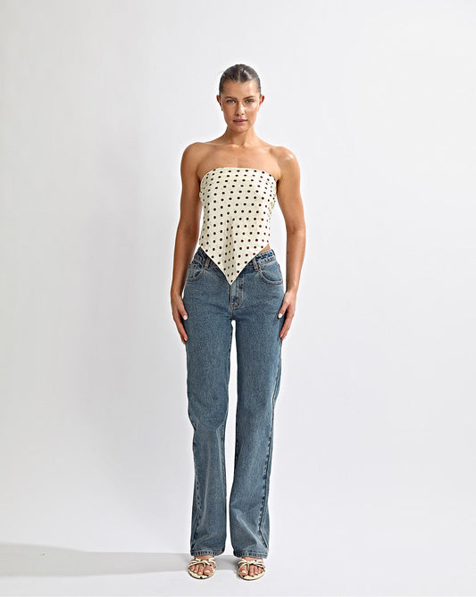 Adriana Scarf Yellow Polka