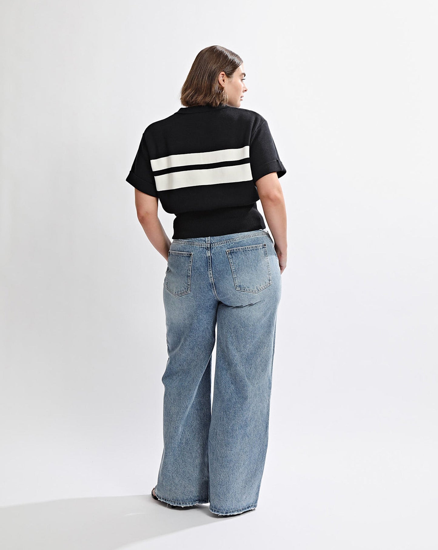 Brea Knit Top Black/White Stripe
