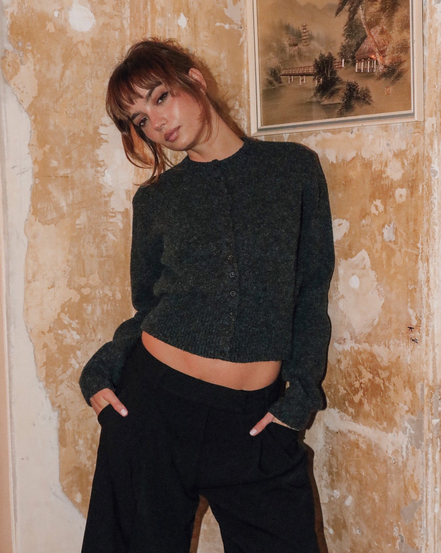 Portia Knit Cardigan Charcoal