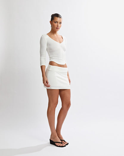 Samantha V Neck Top White