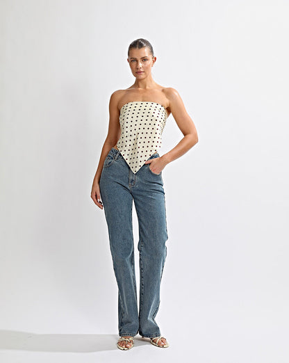 Adriana Scarf Yellow Polka