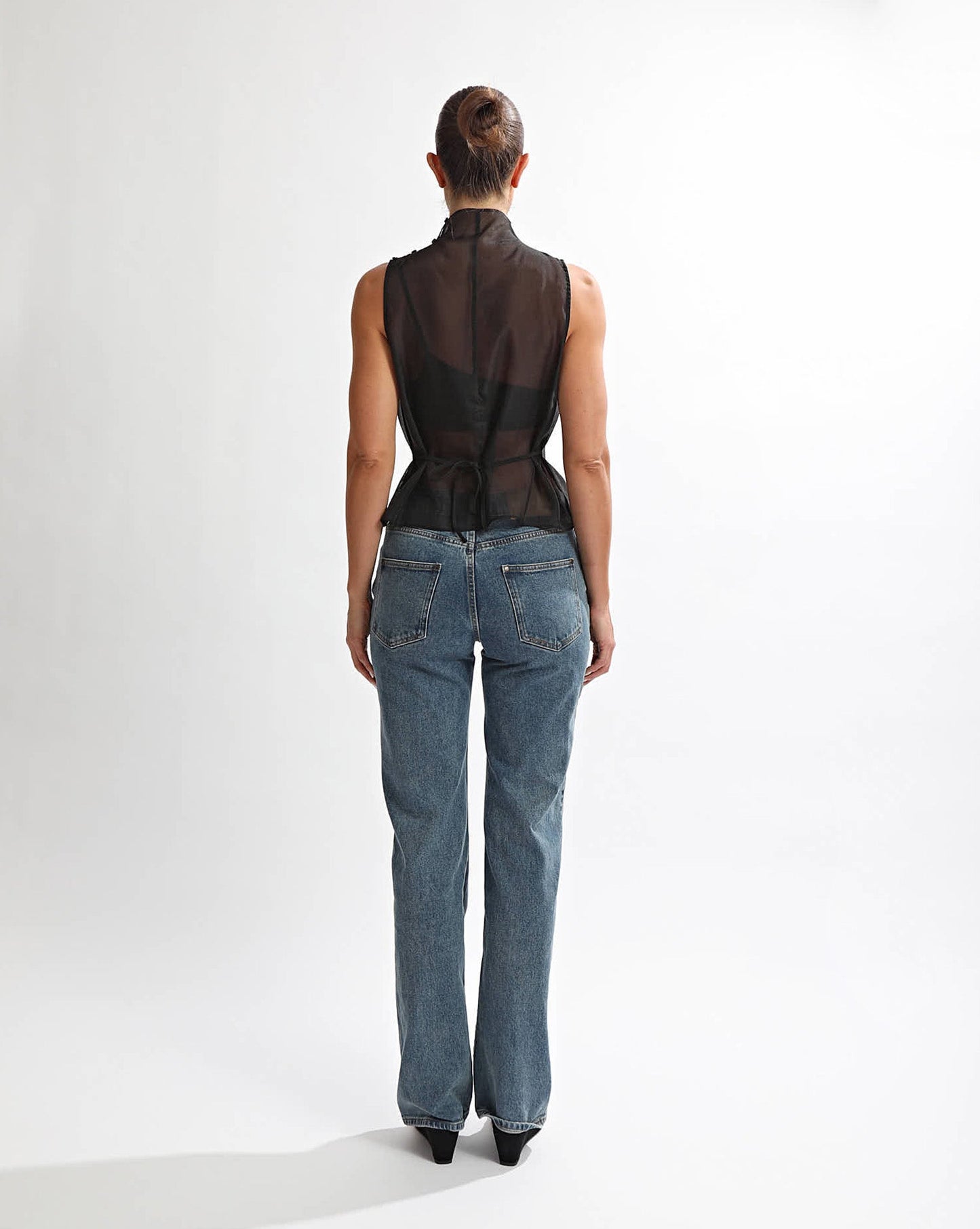 Tahlia Sheer Top Black