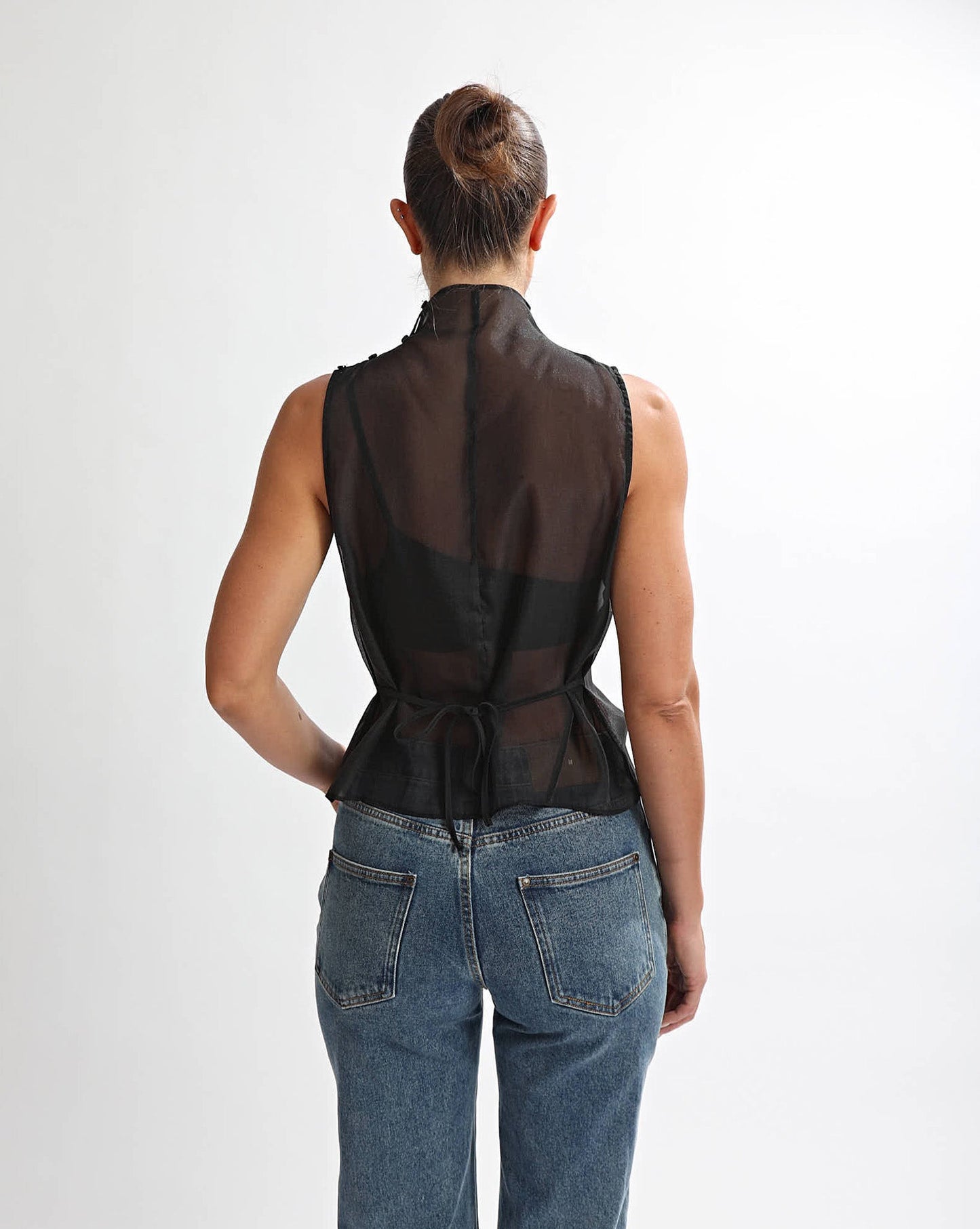 Tahlia Sheer Top Black