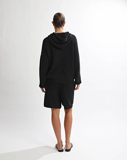 Sasha Knit Hoodie Black