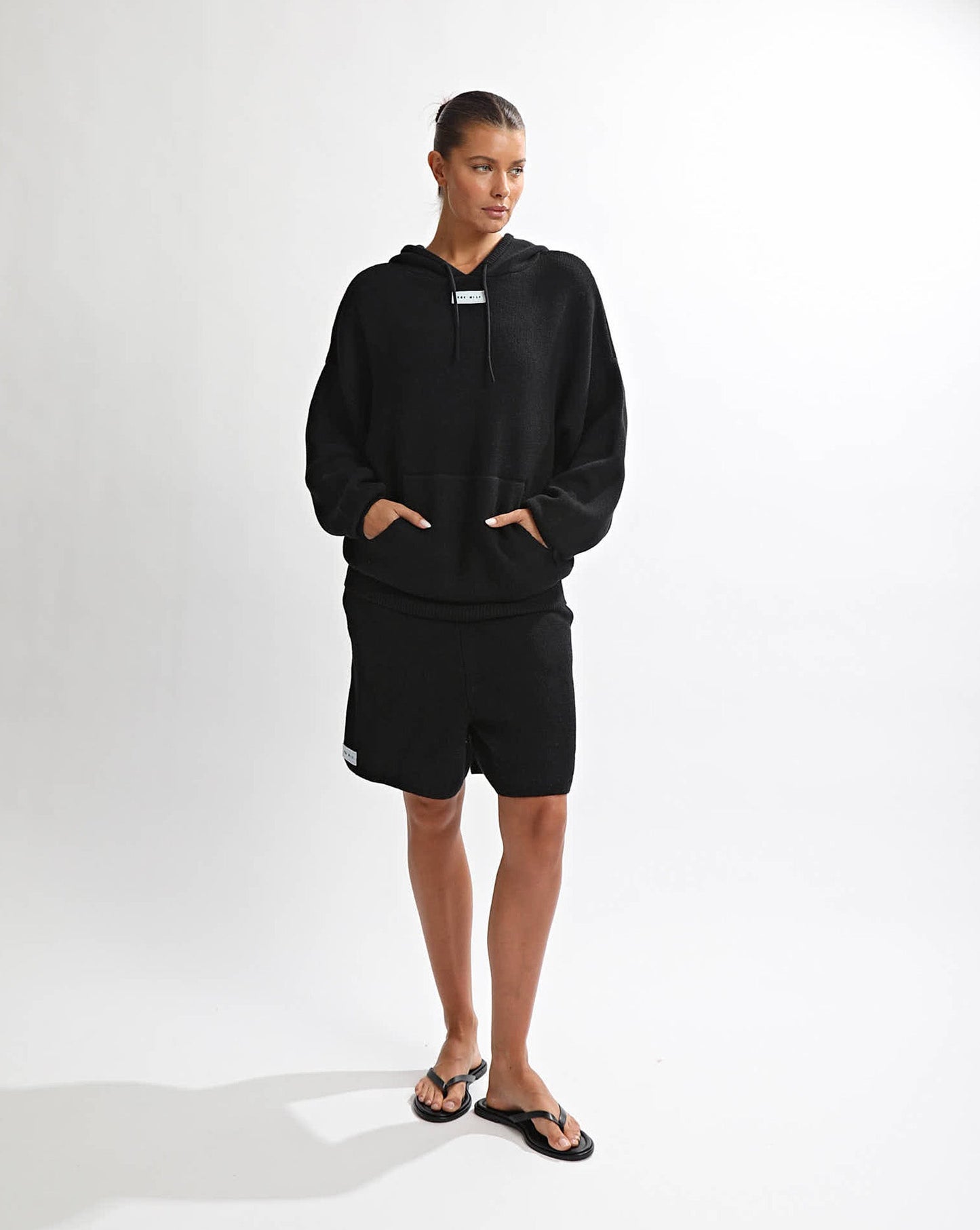 Sasha Knit Hoodie Black
