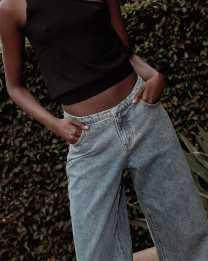 Ashton Jeans Classic Blue Cropped