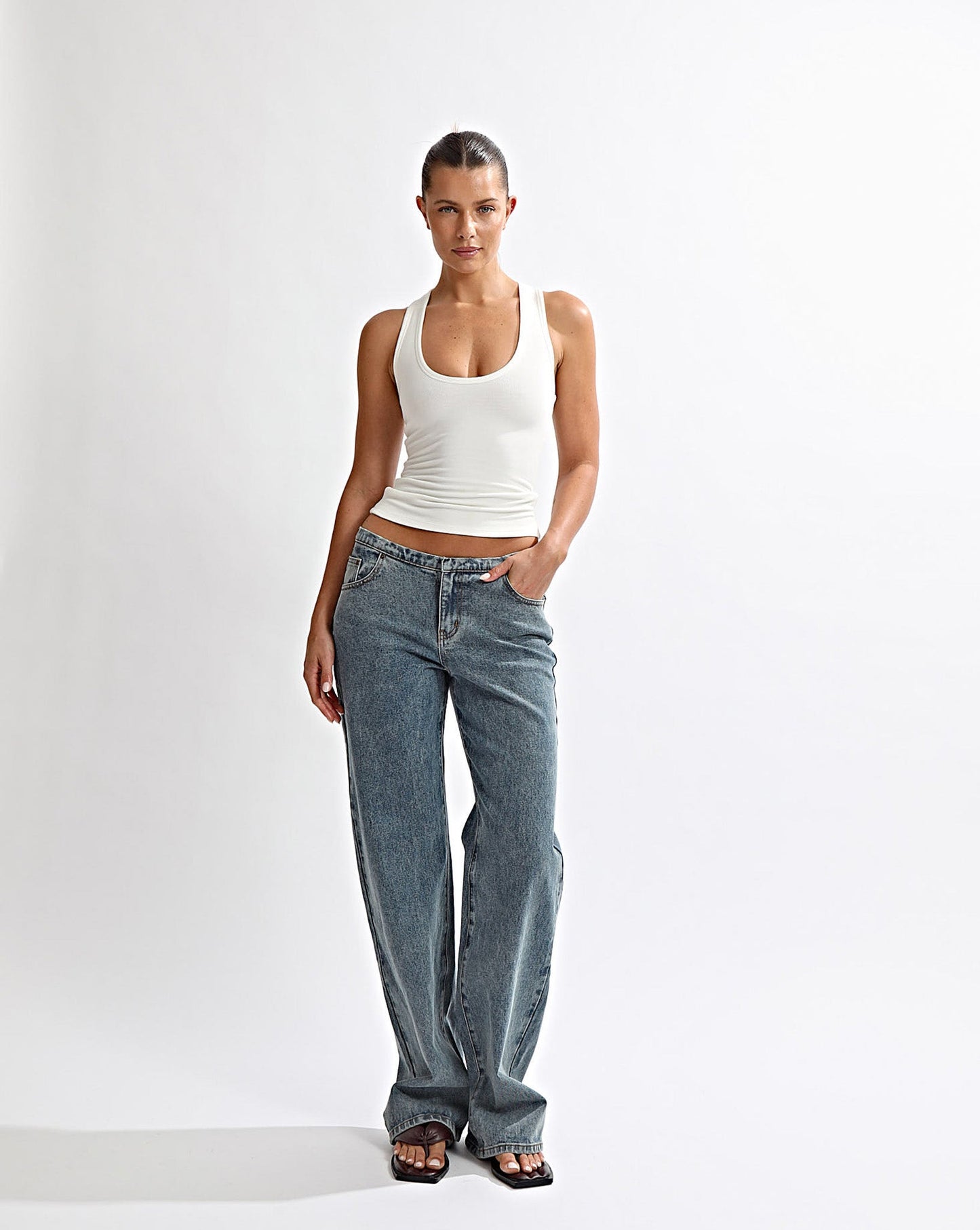 Ashton Jeans Classic Blue Cropped