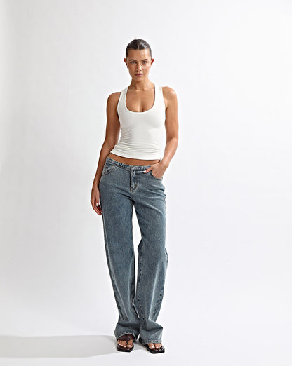 Ashton Jeans Classic Blue Cropped