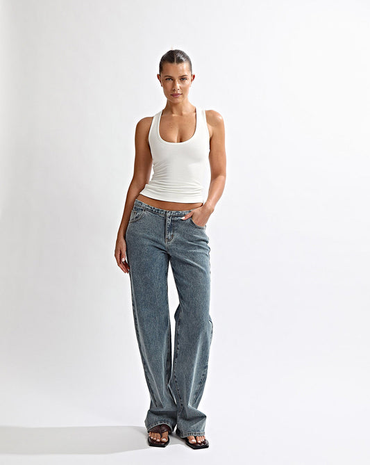 Ashton Jeans Classic Blue Cropped