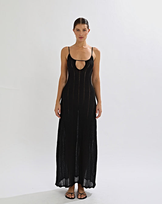 Ariel Knit Maxi Dress Black