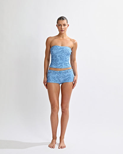 Nali Strapless Top Blue Sol