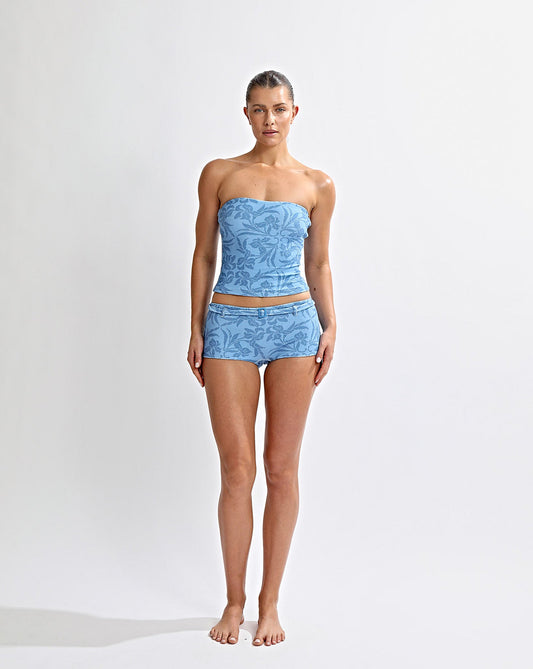 Nali Strapless Top Blue Sol