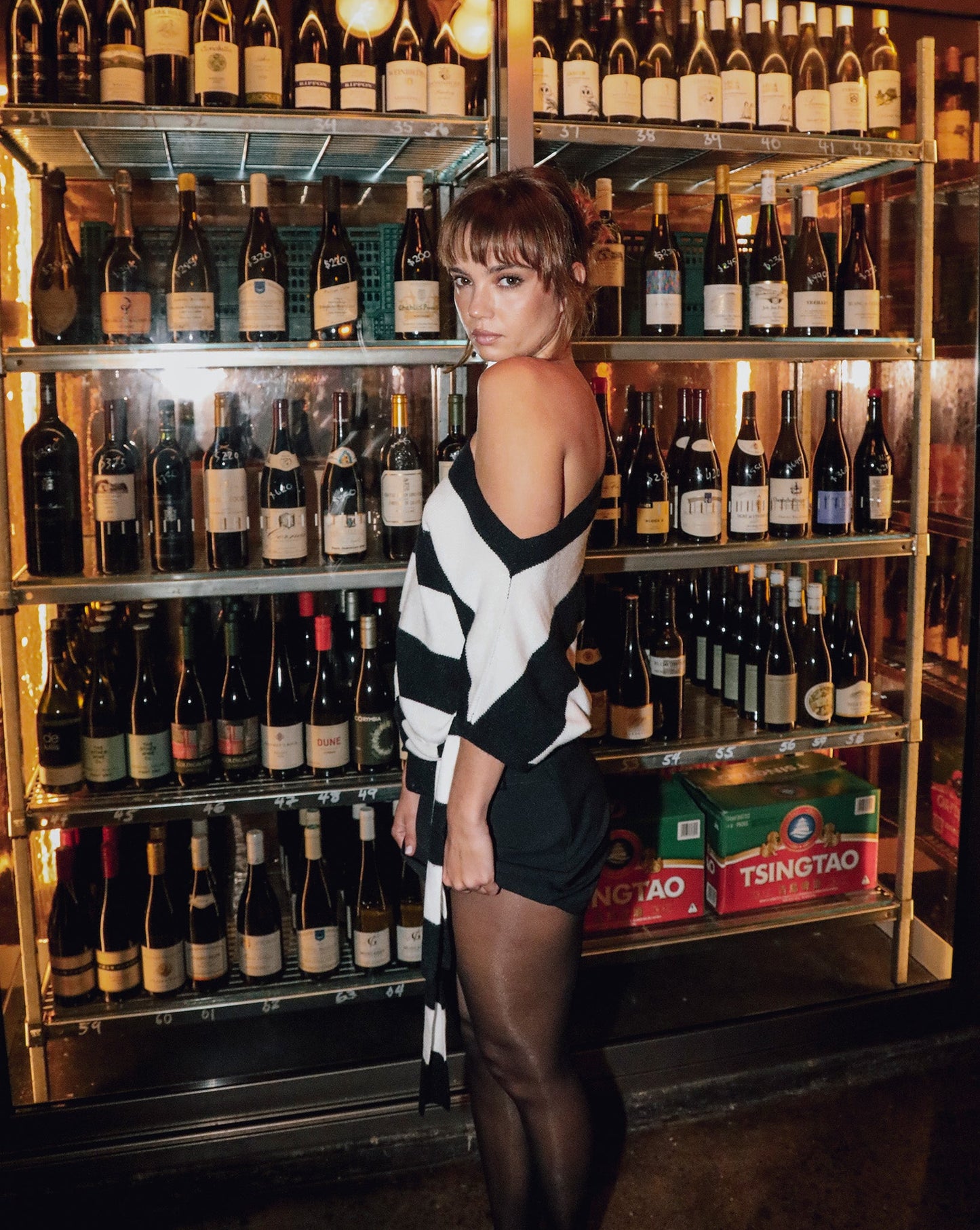 Charlotte Top Black/White Stripe