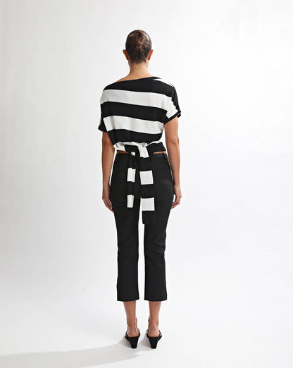 Charlotte Top Black/White Stripe