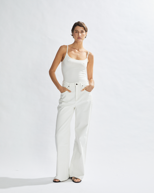 Harley High Rise Jeans White Cropped