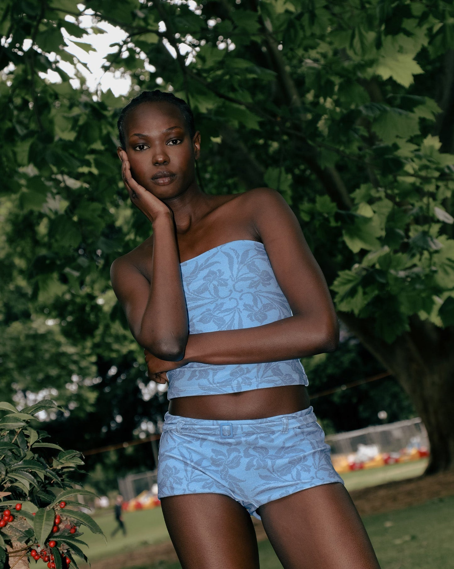 Nali Strapless Top Blue Sol