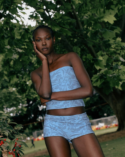 Nali Strapless Top Blue Sol