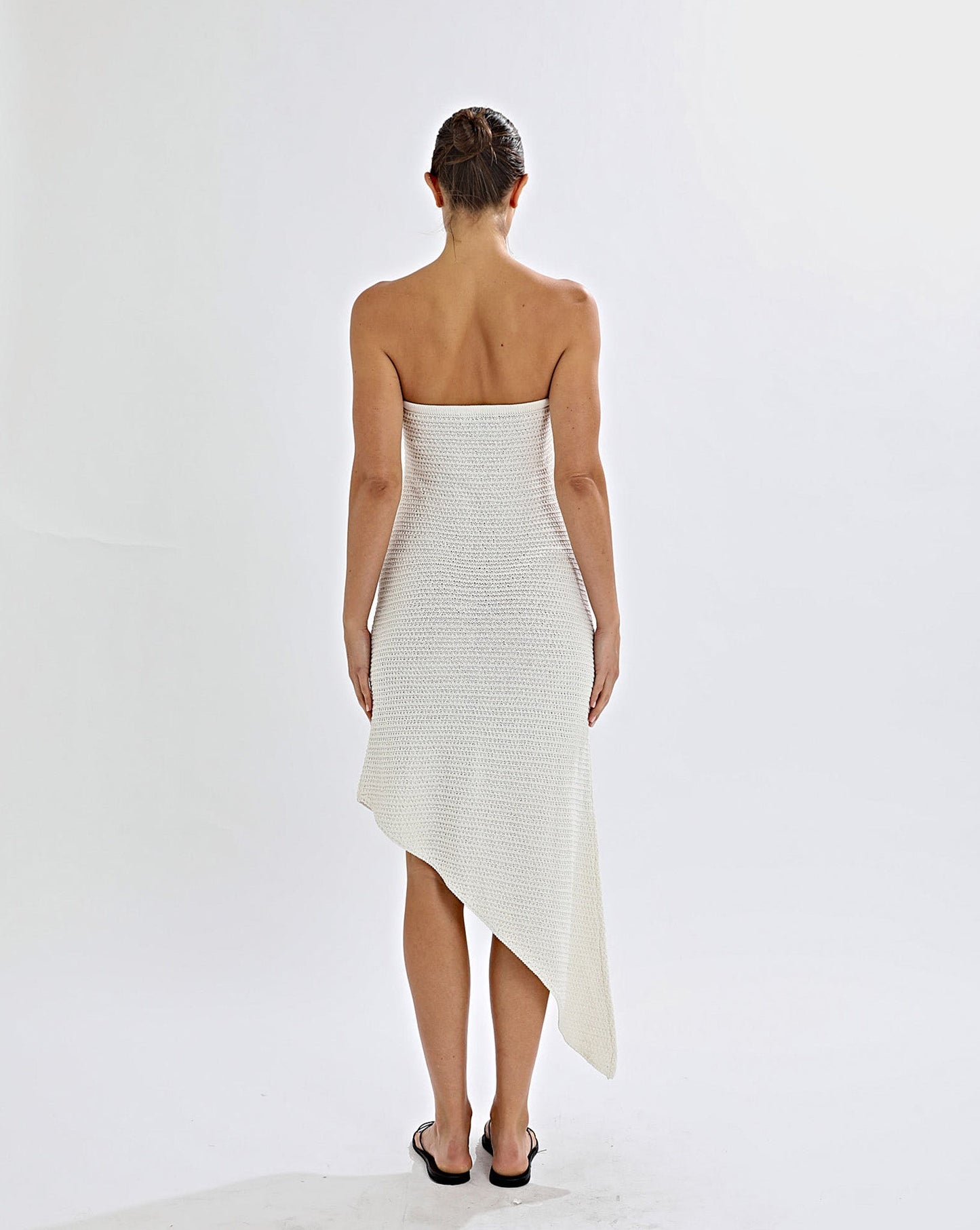 Eloise Knit Flower Dress Off White