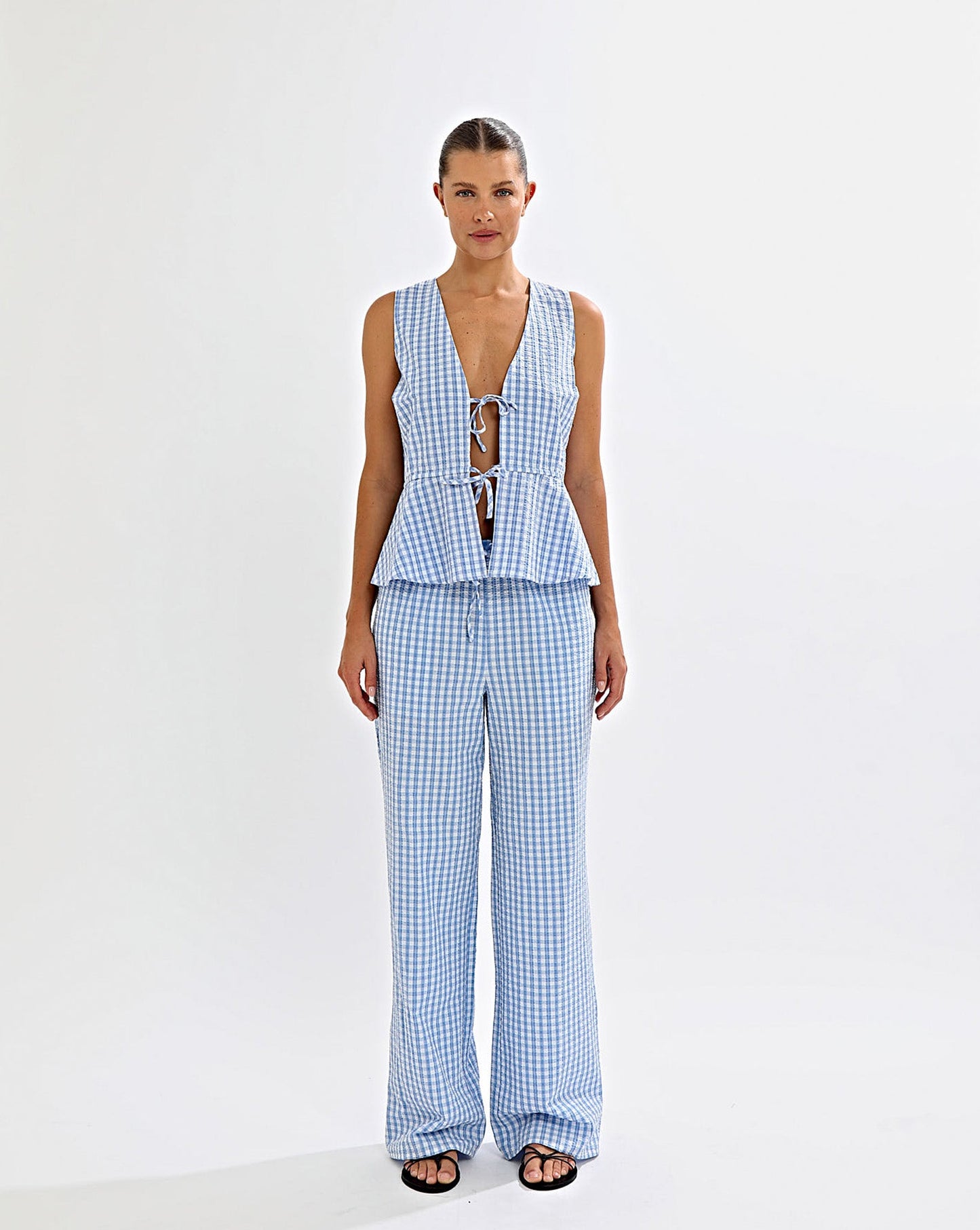 Lila Top Blue Gingham