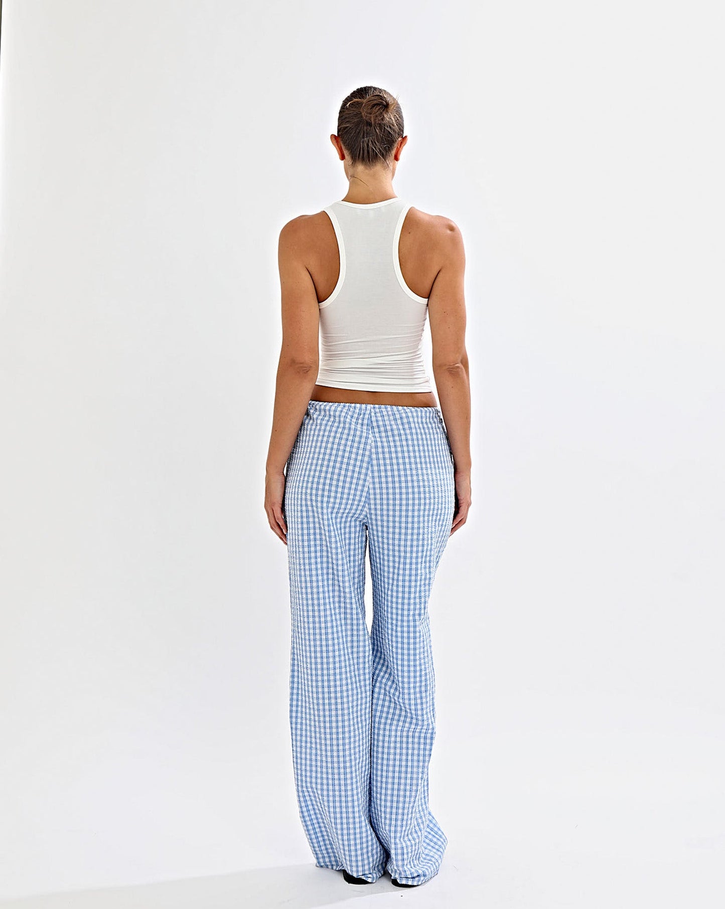 Lila Pants Blue Gingham Cropped