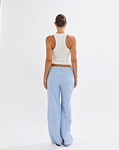Lila Pants Blue Gingham Cropped