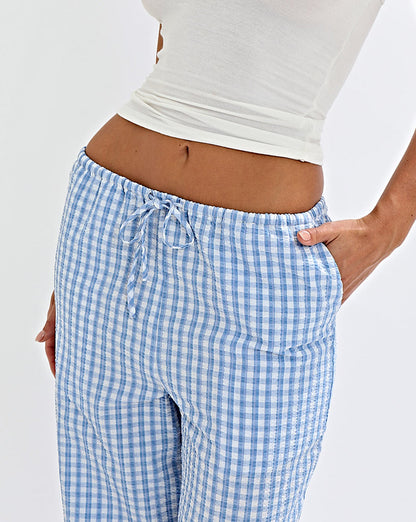 Lila Pants Blue Gingham Cropped